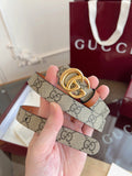 Women's Reversible GG Canvas Belt — 2.0 cm Double G Buckle