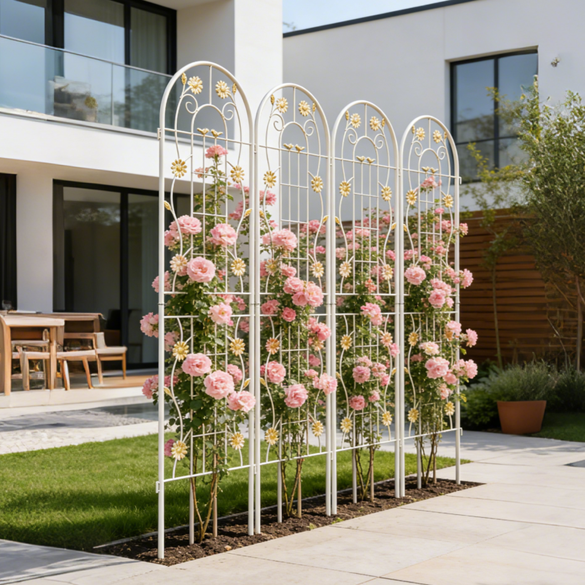 Metal Garden Trellis 71' x 19.7' Rustproof Trellis for Outdoor Flower Support