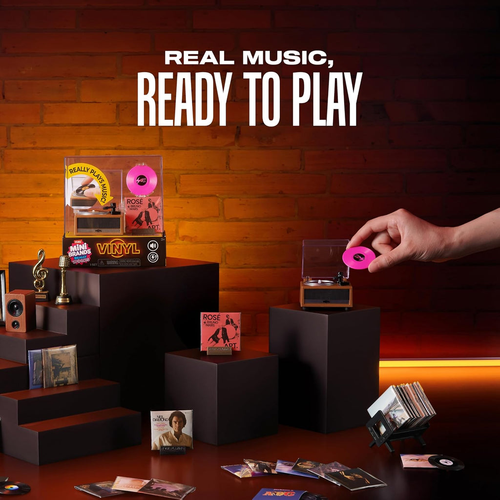 ZURU Mini Brands Really Works Vinyl Playset Series 1 – Mini Record Player with Vinyl Record & Display Stand