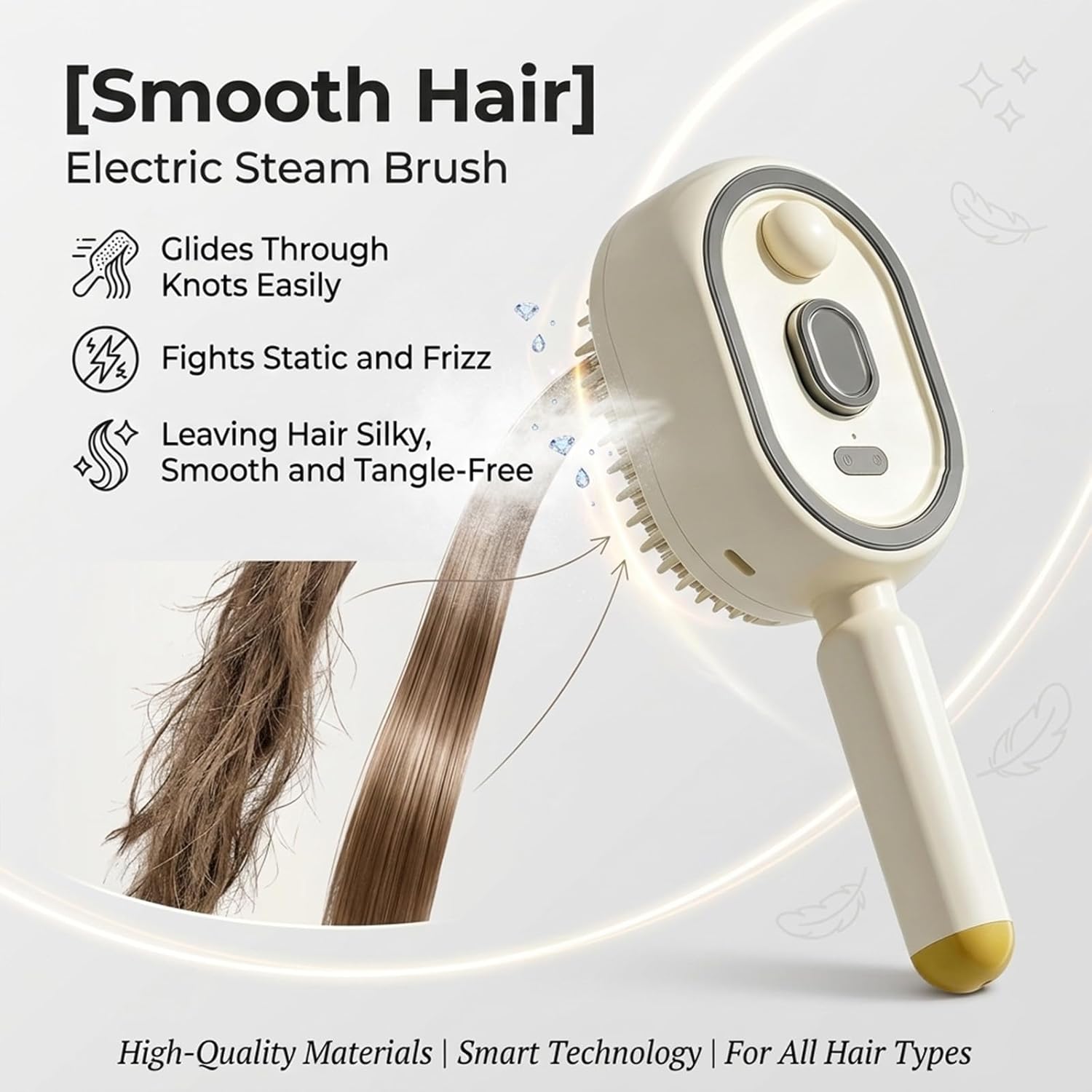 2026 New Electric Steam Brush, Electric Steam Brushs for Hair, Rechargeable Steam Hair Straightener with Water Spray, Detangling Steam Brush for Reduce Frizz, Nourishes Hairs (Purple Set)