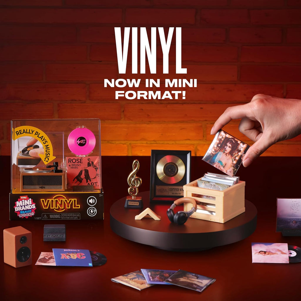 ZURU Mini Brands Really Works Vinyl Playset Series 1 – Mini Record Player with Vinyl Record & Display Stand