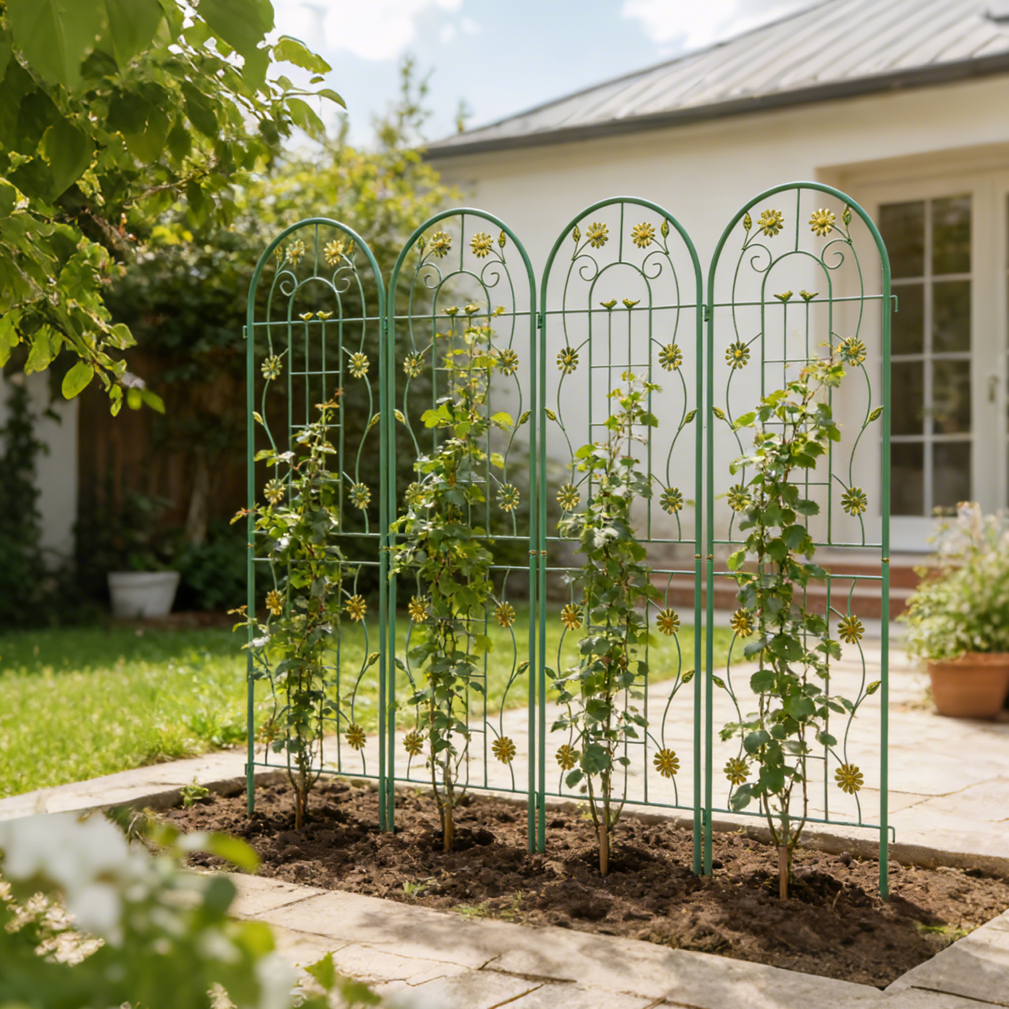 Metal Garden Trellis 71' x 19.7' Rustproof Trellis for Outdoor Flower Support