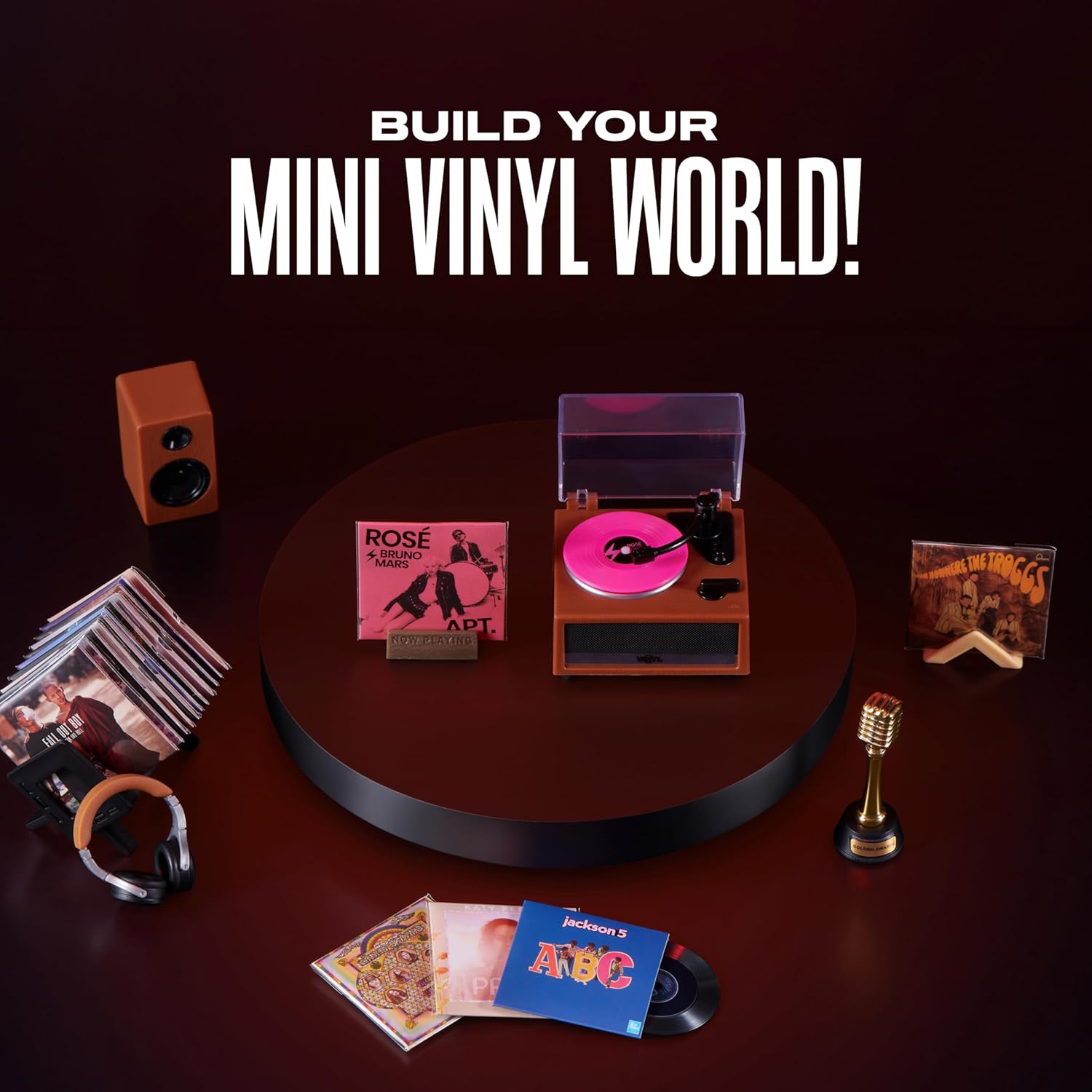 ZURU Mini Brands Really Works Vinyl Playset Series 1 – Mini Record Player with Vinyl Record & Display Stand