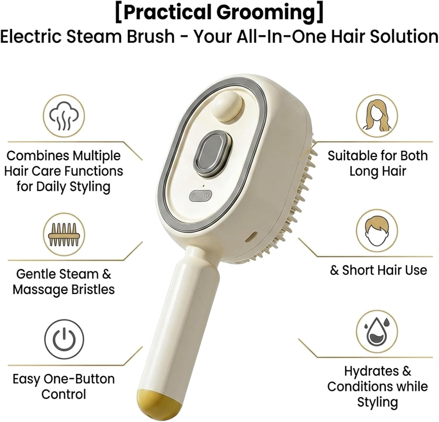 2026 New Electric Steam Brush, Electric Steam Brushs for Hair, Rechargeable Steam Hair Straightener with Water Spray, Detangling Steam Brush for Reduce Frizz, Nourishes Hairs (Pink)