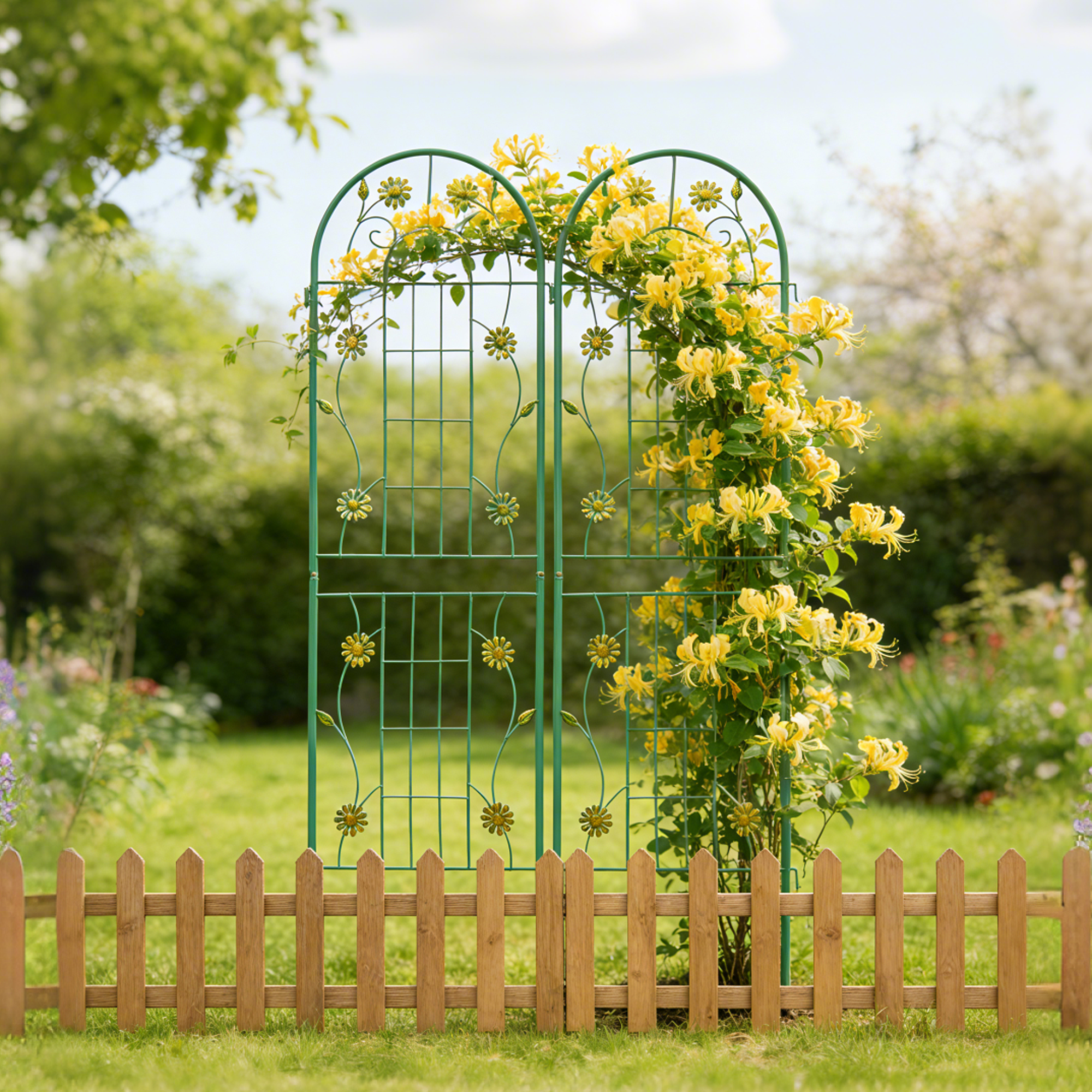 Metal Garden Trellis 71' x 19.7' Rustproof Trellis for Outdoor Flower Support