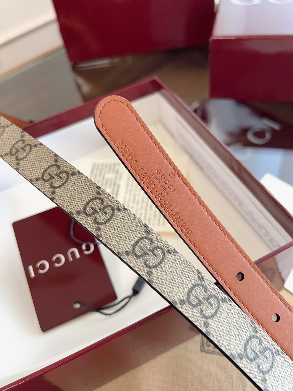 Women's Reversible GG Canvas Belt — 2.0 cm Double G Buckle