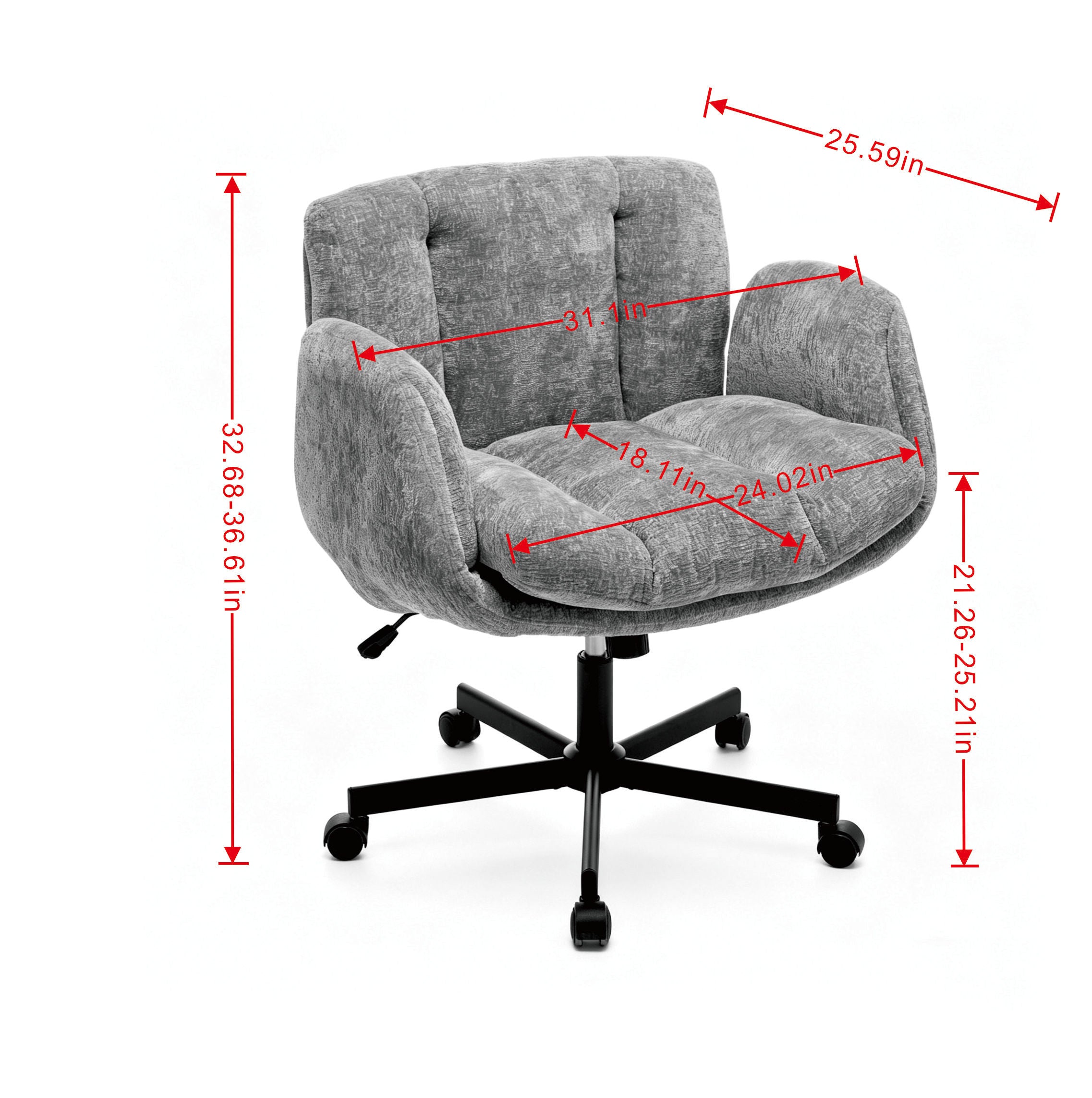 Pet Friendly Swivel Office Chair Adjustable Height Double Cushioned