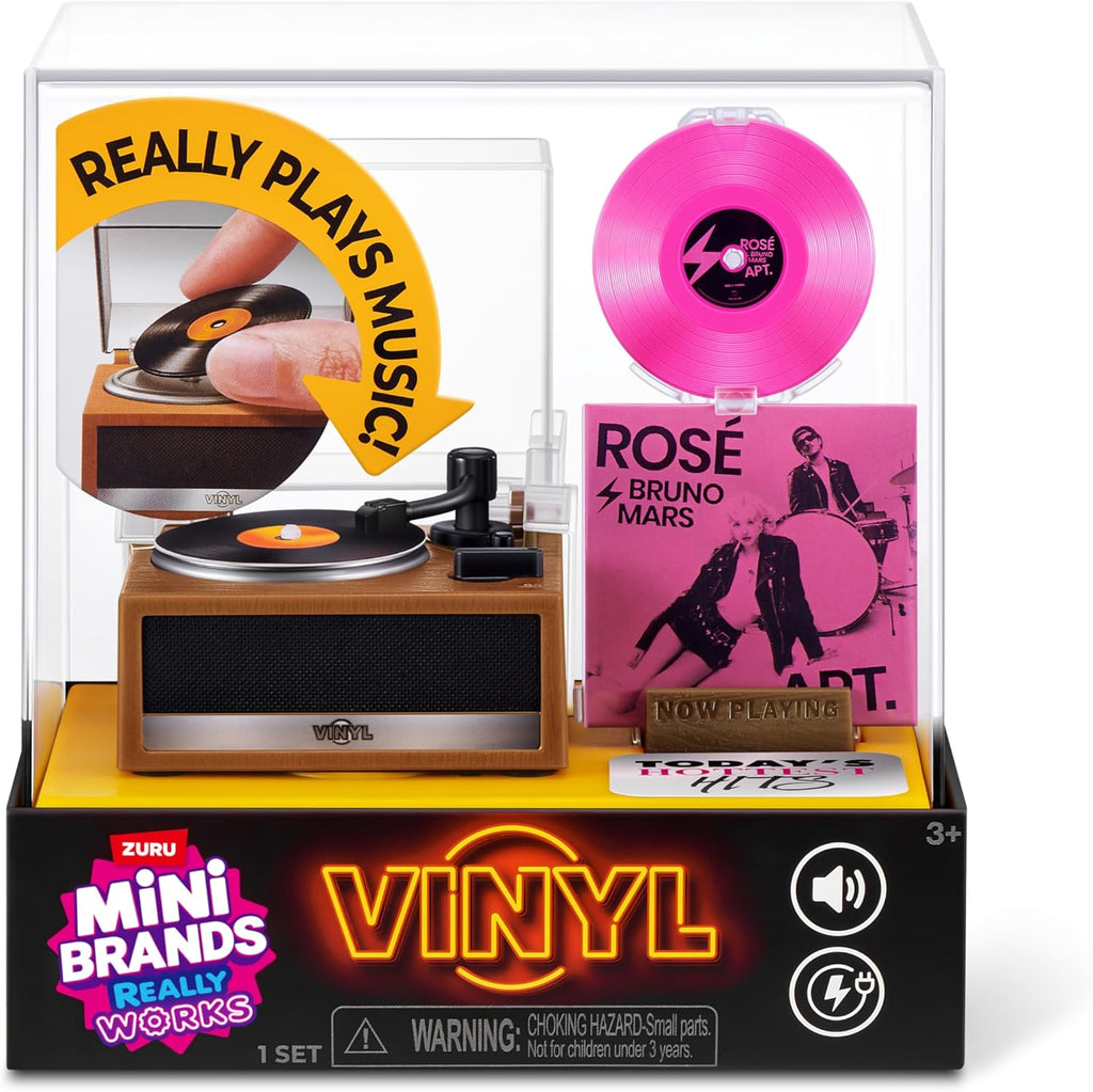 ZURU Mini Brands Really Works Vinyl Playset Series 1 – Mini Record Player with Vinyl Record & Display Stand