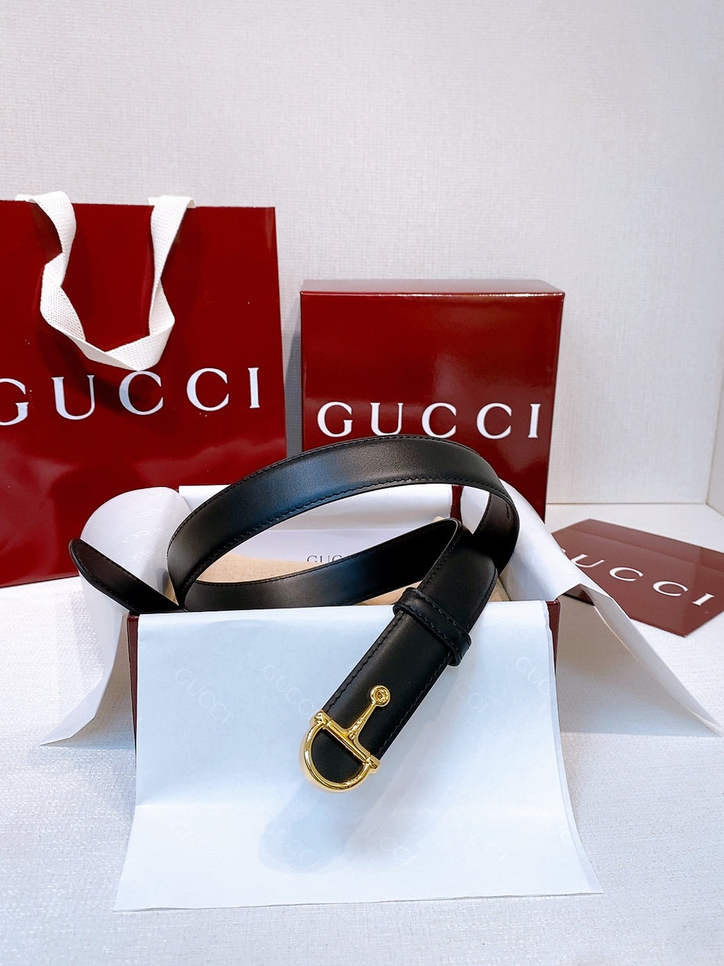 Reversible Smooth Leather Belt — 2.5 cm Half-Horsebit Brass Buckle Pre-Fall 2025