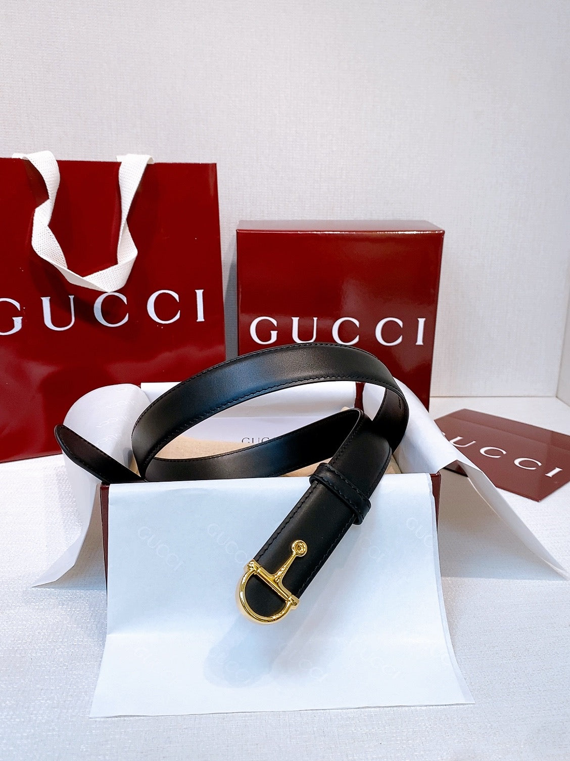 Reversible Smooth Leather Belt — 2.5 cm Half-Horsebit Brass Buckle Pre-Fall 2025