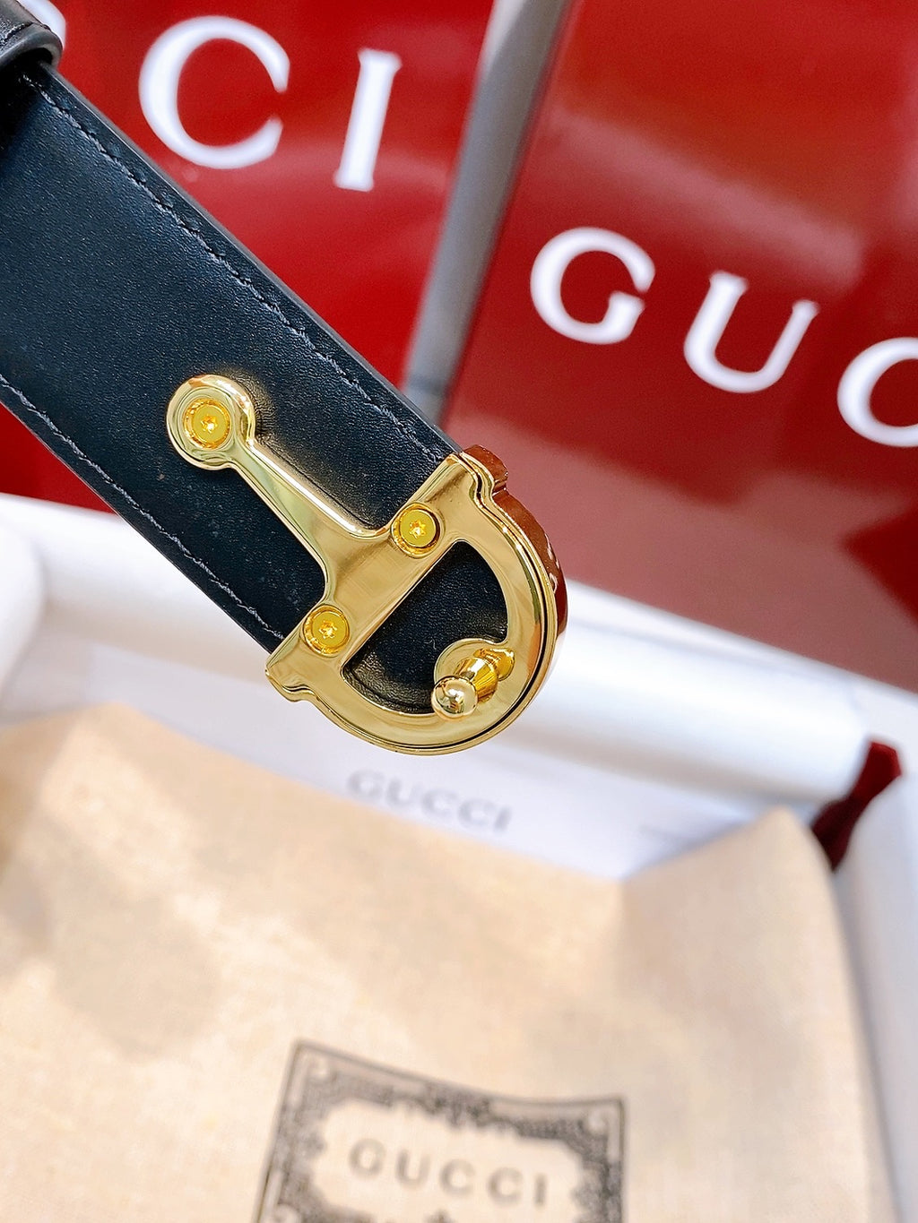 Reversible Smooth Leather Belt — 2.5 cm Half-Horsebit Brass Buckle Pre-Fall 2025