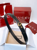 Reversible Smooth Leather Belt — 2.5 cm Half-Horsebit Brass Buckle Pre-Fall 2025