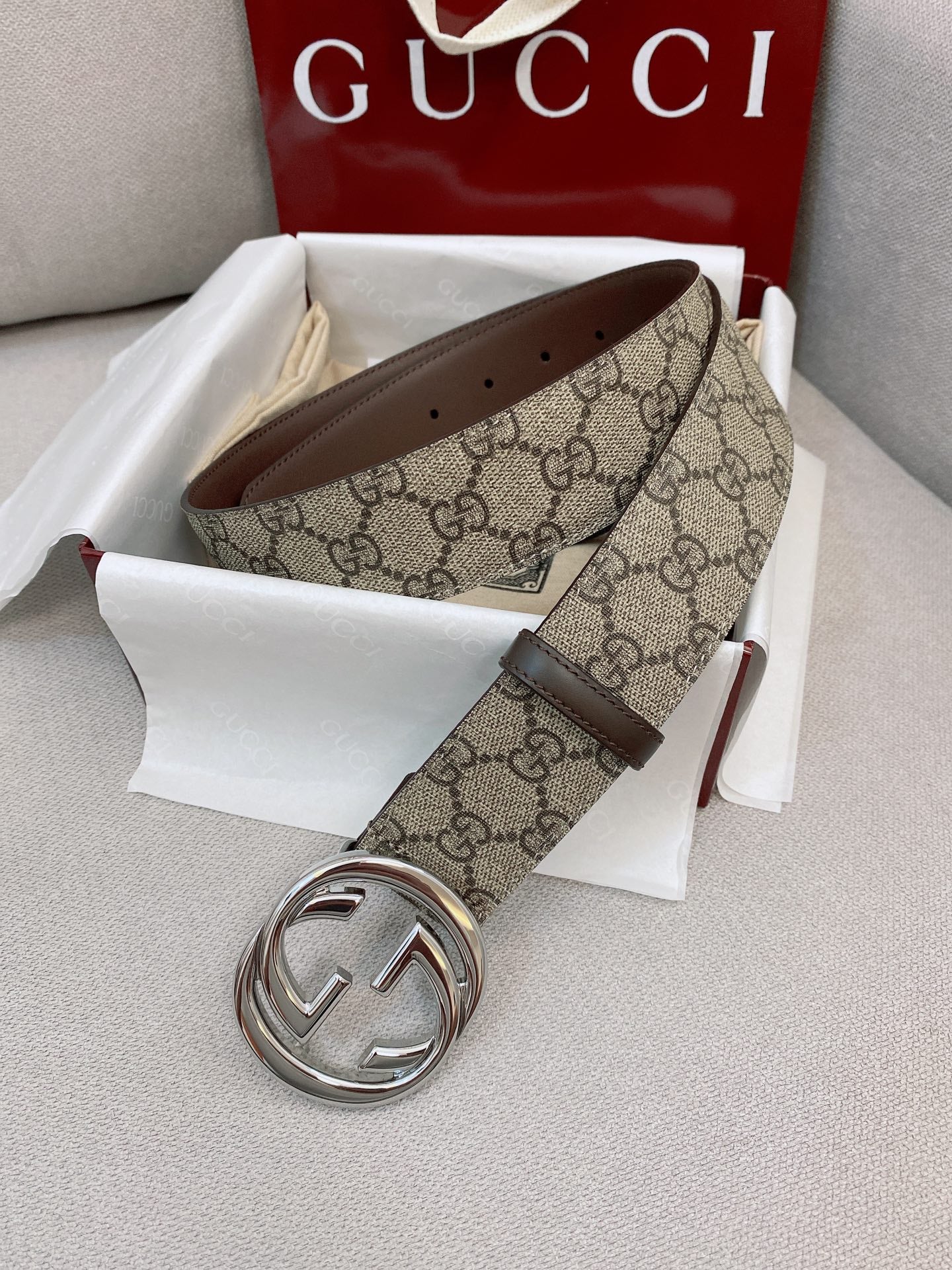 Reversible Belt — 4.0 cm PVC Print & Floral Embossed Swivel Buckle