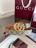 Women's Reversible GG Canvas Belt — 3.0 cm Double G Buckle